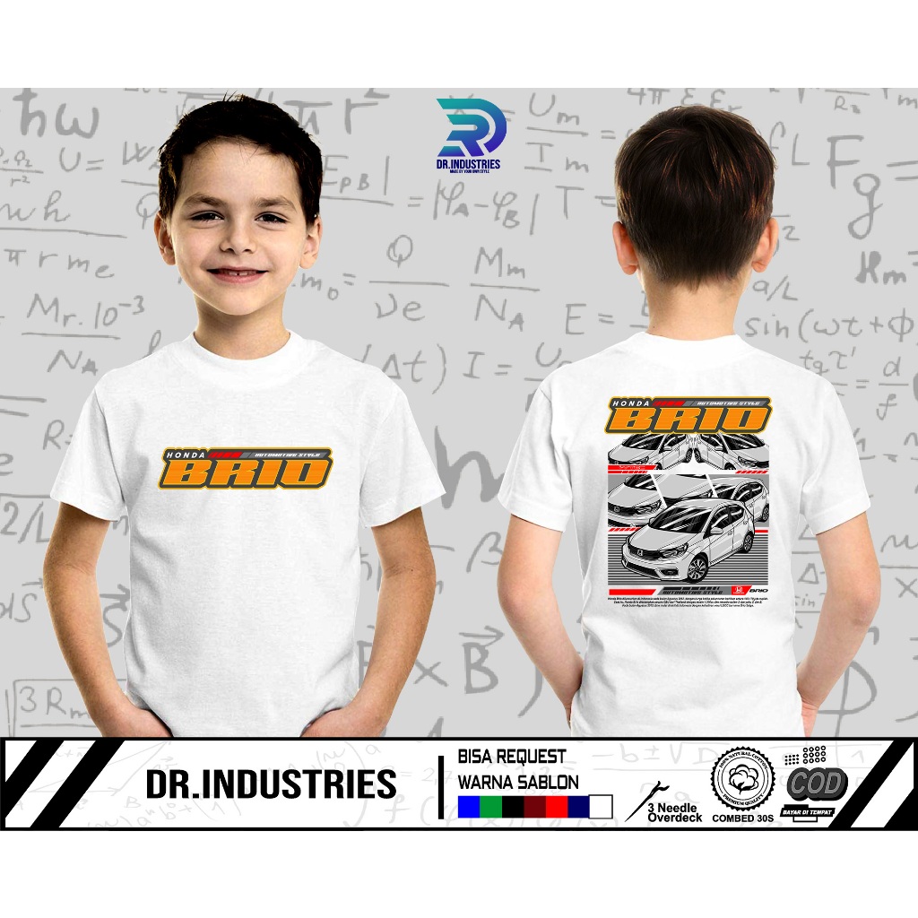 Kaos Anak Honda Brio Lifestyle New  Desain 2023 Automotive Style T-shirt