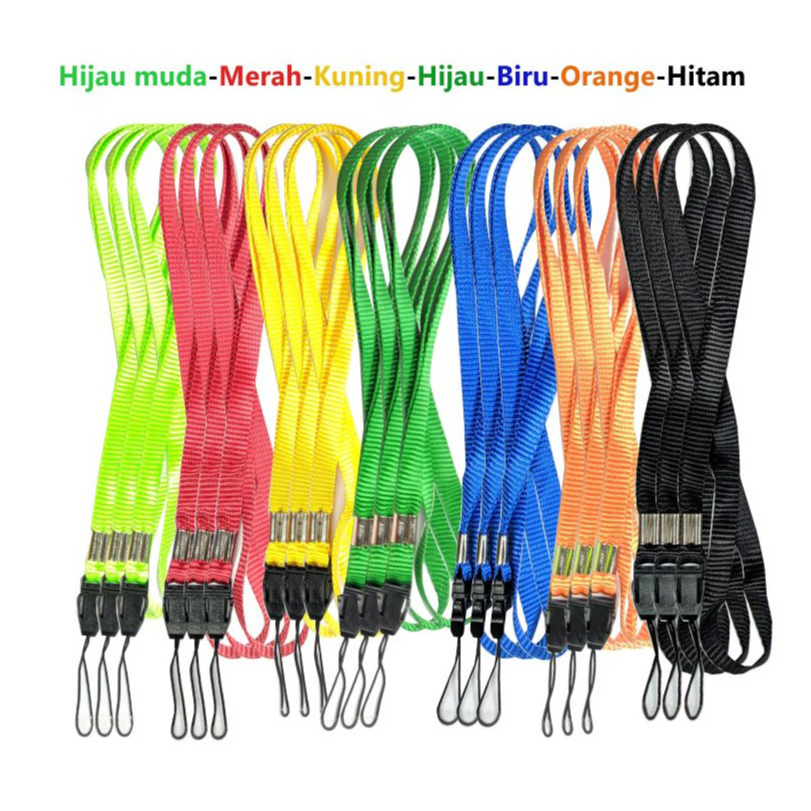 

Standard - [Tali Isi 12 Pcs] Tali Gantungan HP / Name Tag Polos Panjang Warna Warni 45 Cm