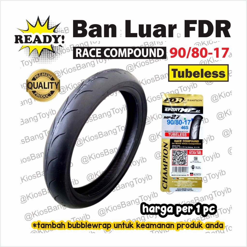 Ban Luar Donat FDR Sport Original Ring 17 MP27 90/80-17 Racing Soft Compound Tubeless (LIVE)