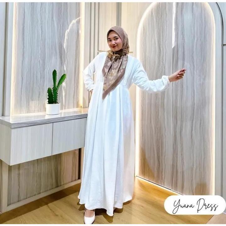 Dres Gamis Premium Ibu / Warna Putih Simpel Polos Original Branded Lucu 2024