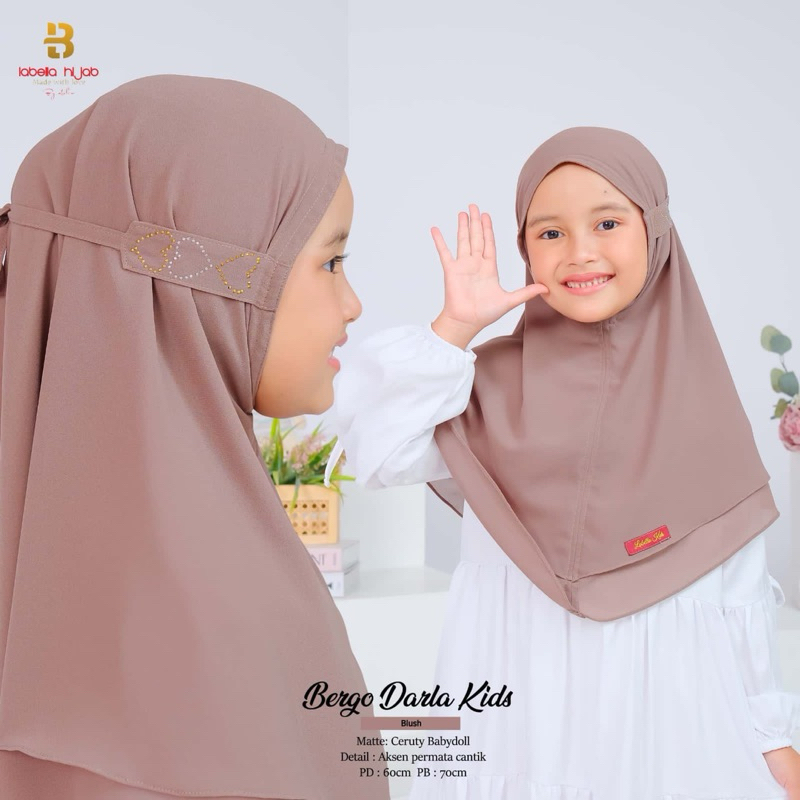 Bergo darla kids by labella hijab hijab anak 3-6 tahun