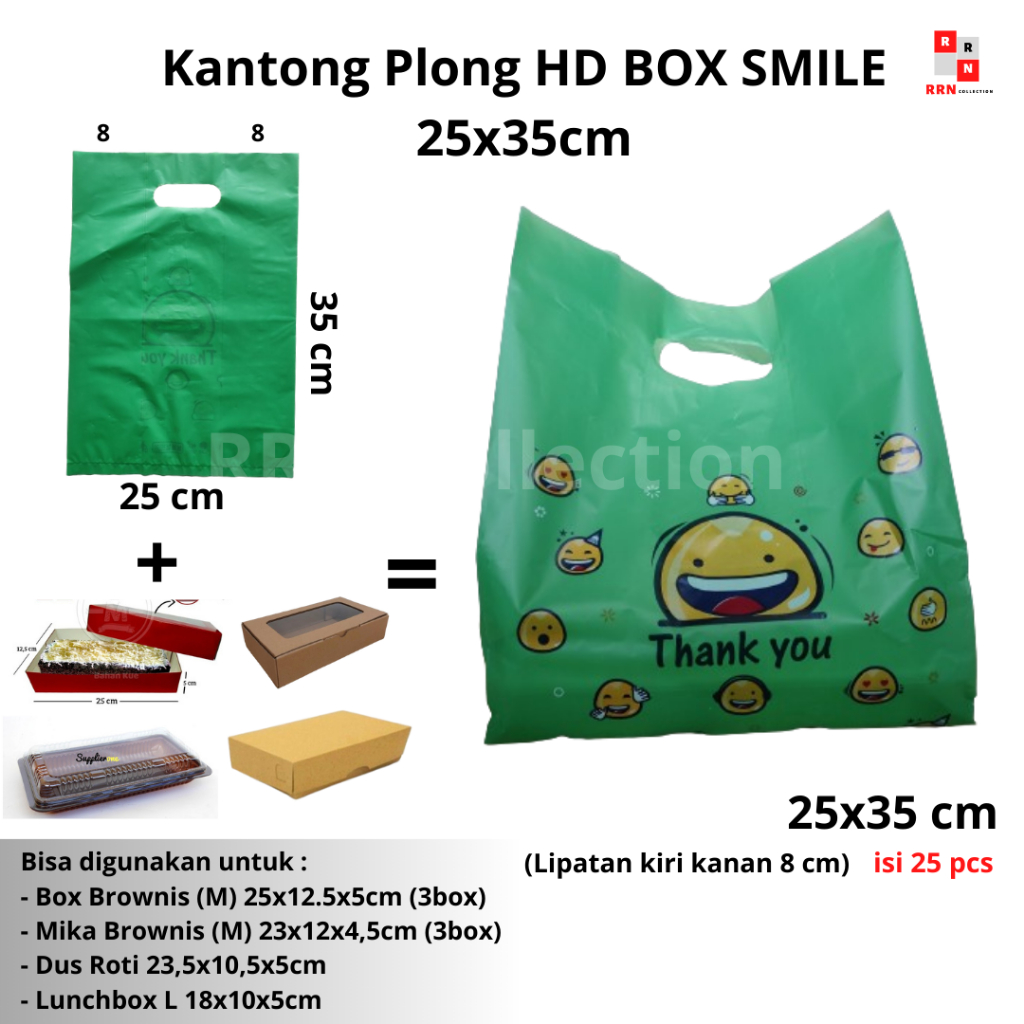 

Plastik HD BOX Donat Uk.25x35 cm motif smile / Plastik Dus Kue isi 25 Lembar / Plastik Take Away Box Kue Brownies Bento Termurah