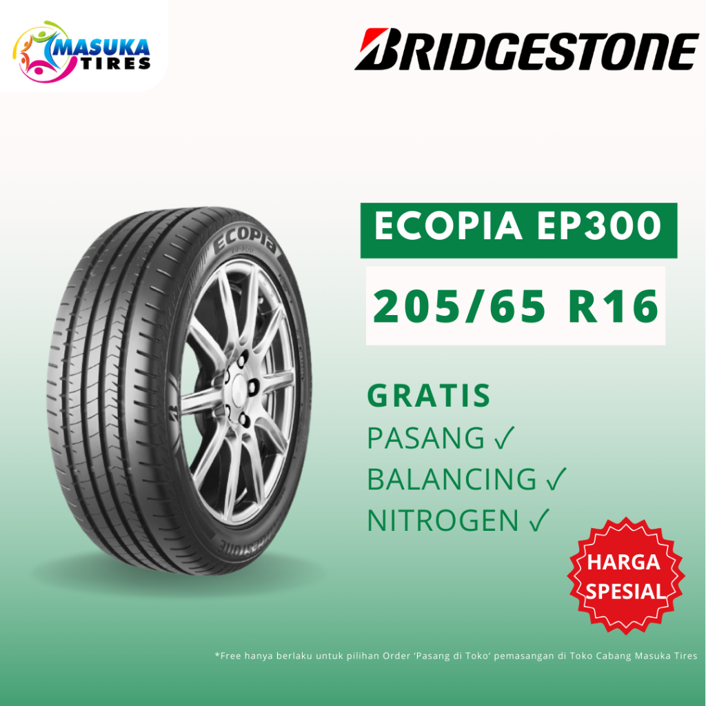 205/65 R16 Ecopia EP300 Enliten Bridgestone Ban Mobil 205/65 R 16 (Pasang di Toko)