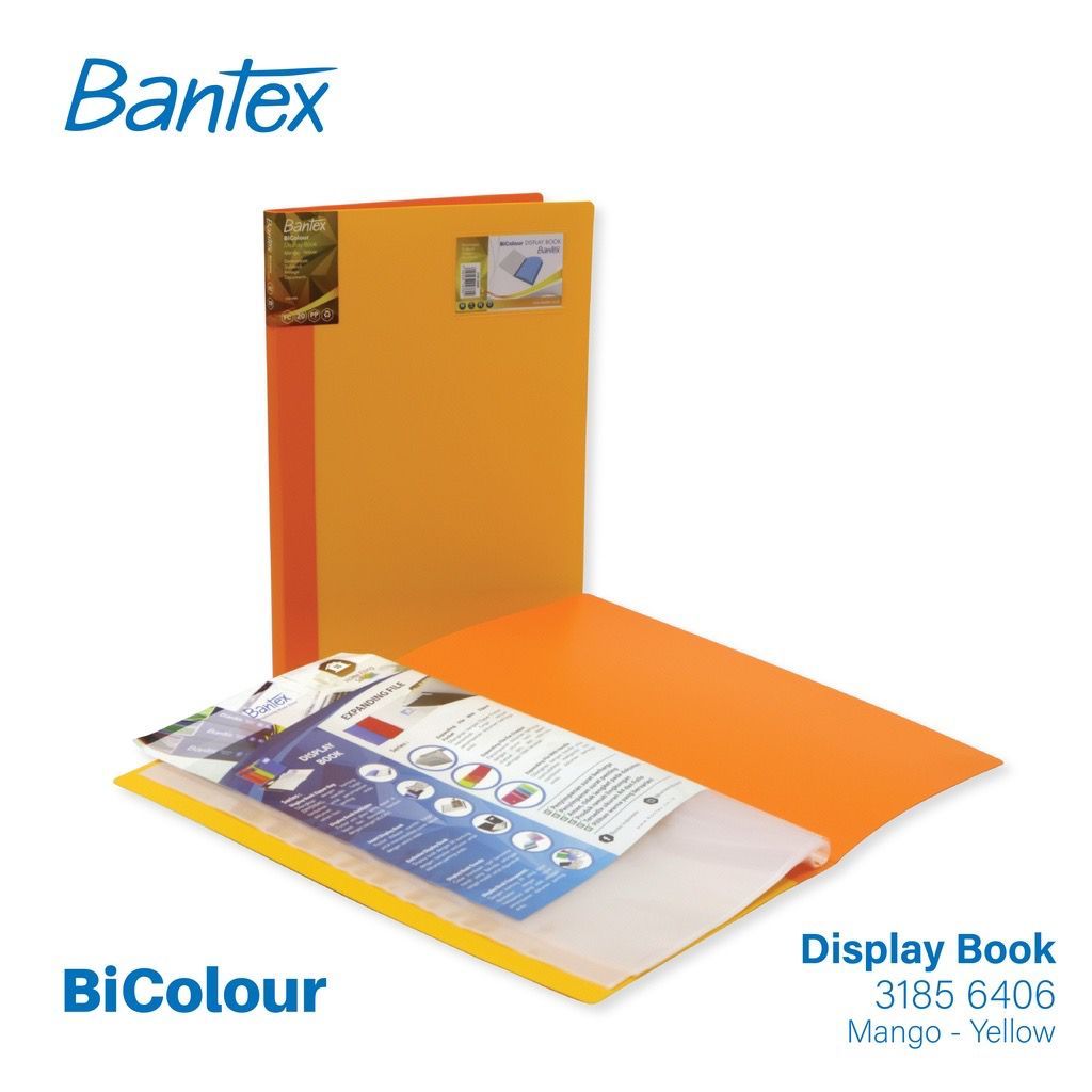 

Bantex BICOLOUR Display Book Folio 40 Pocket Mango Yellow - 3185 6406