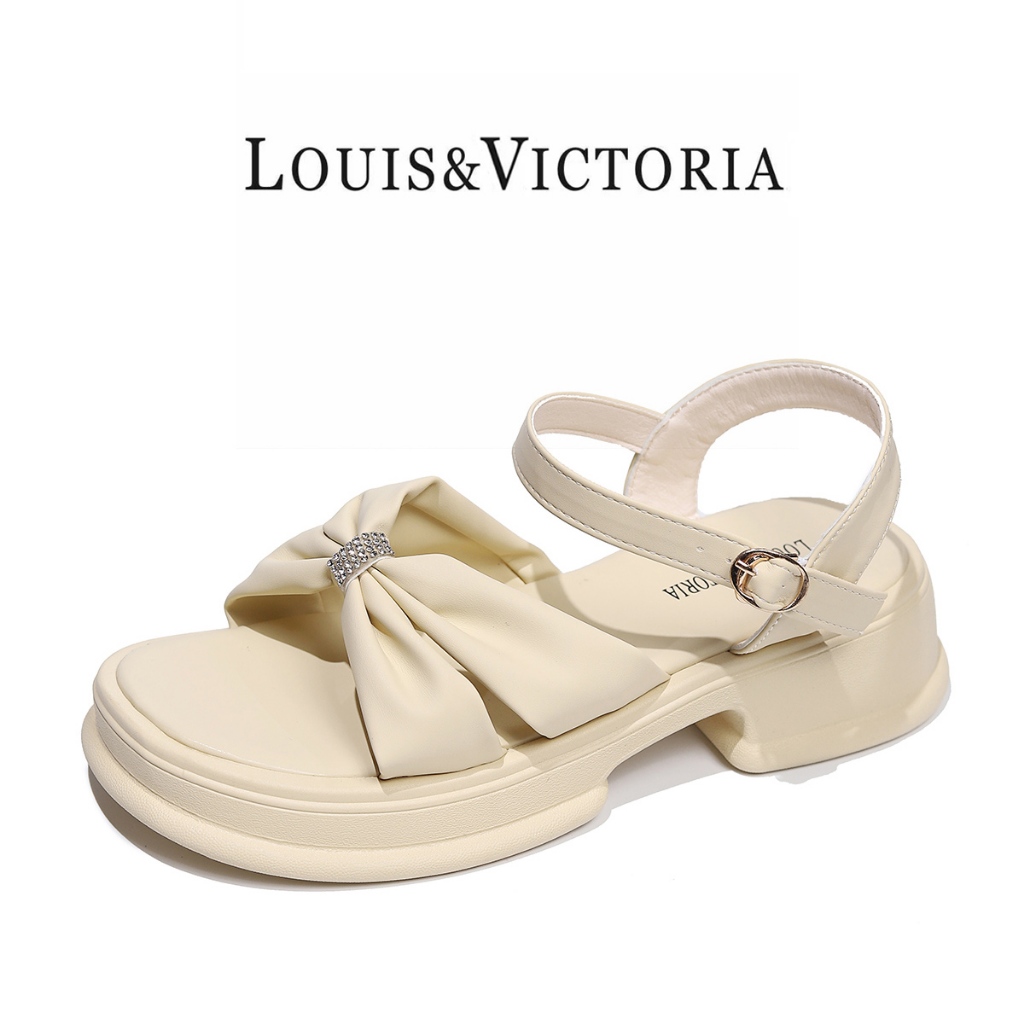 Louis&Victoria Sepatu Sandal Wedges Wanita Pita Sandal Kasual Cantik Fashion Modis LWL7317