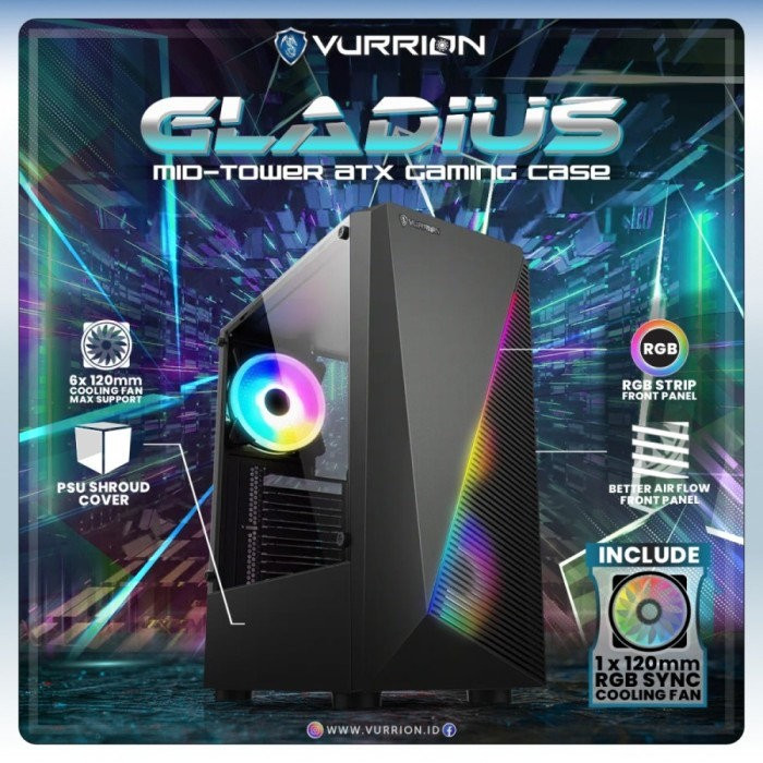 VURRION GLADIUS ACRYLIC PANEL ATX CASE