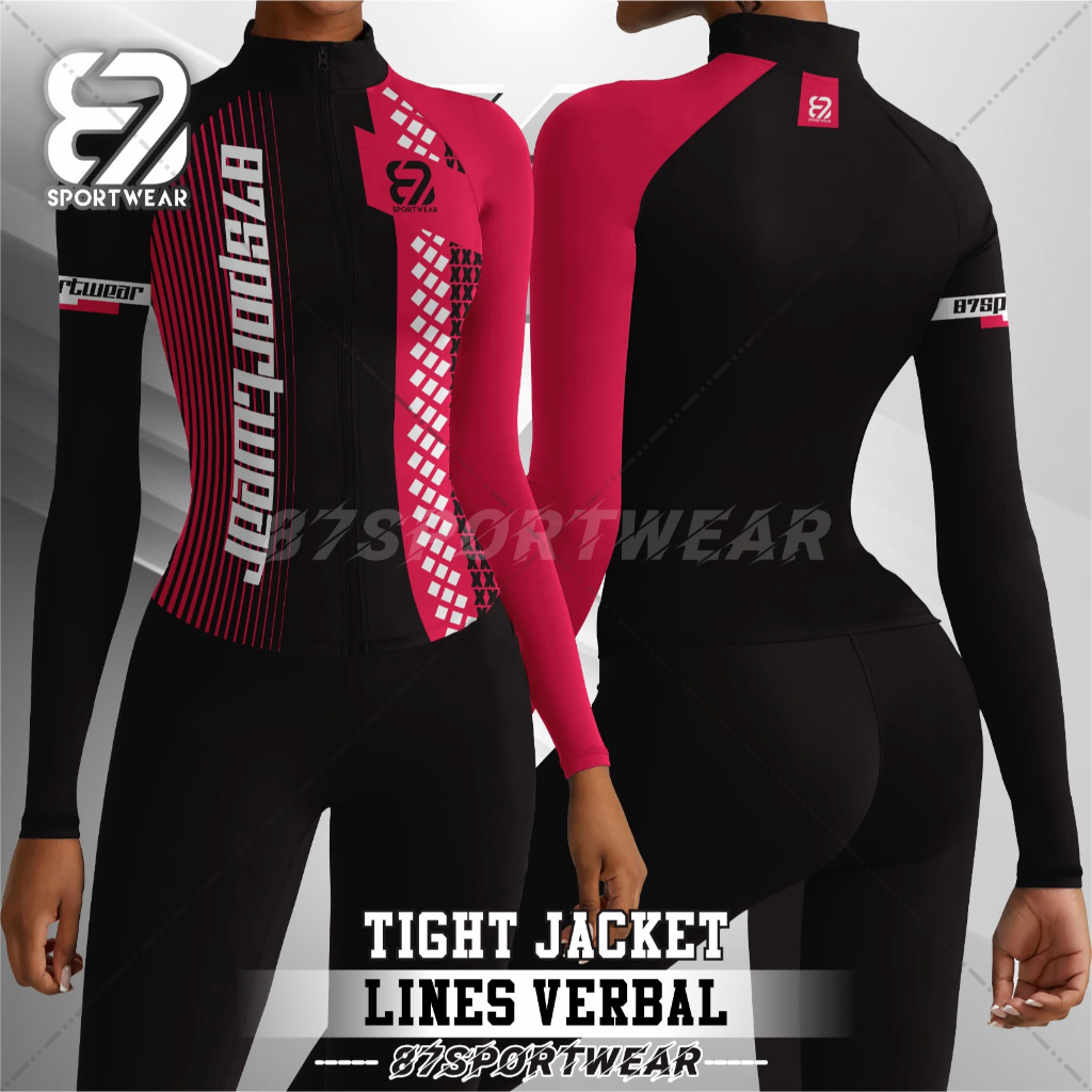 New 87SportWear Jaket ketat Pakaian Olahraga Wanita Aerobic/Zumba/Senam/Gym87
