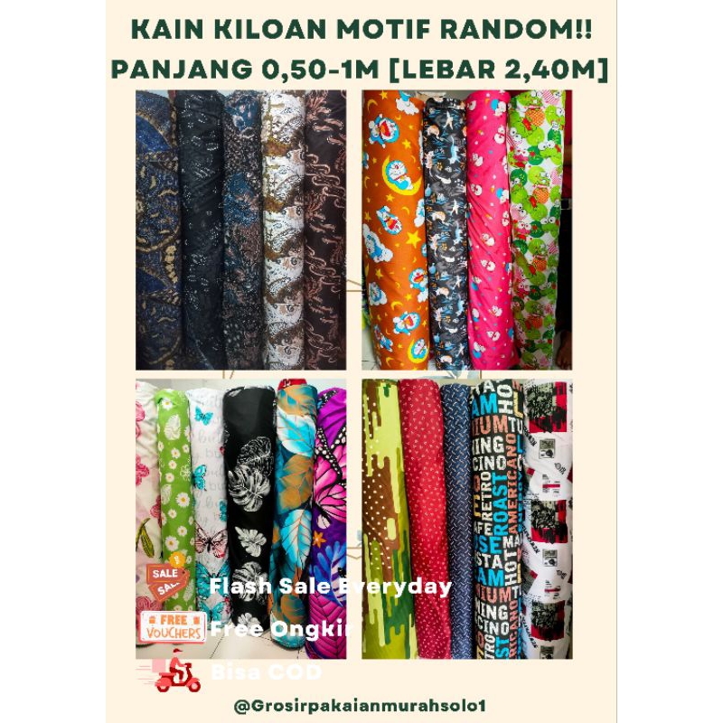 [1KG] kain kiloan GROSIR KAIN KATUN DISPERSE POLIMIKRO GREAT A KAIN SPREI MOTIF TERBARU