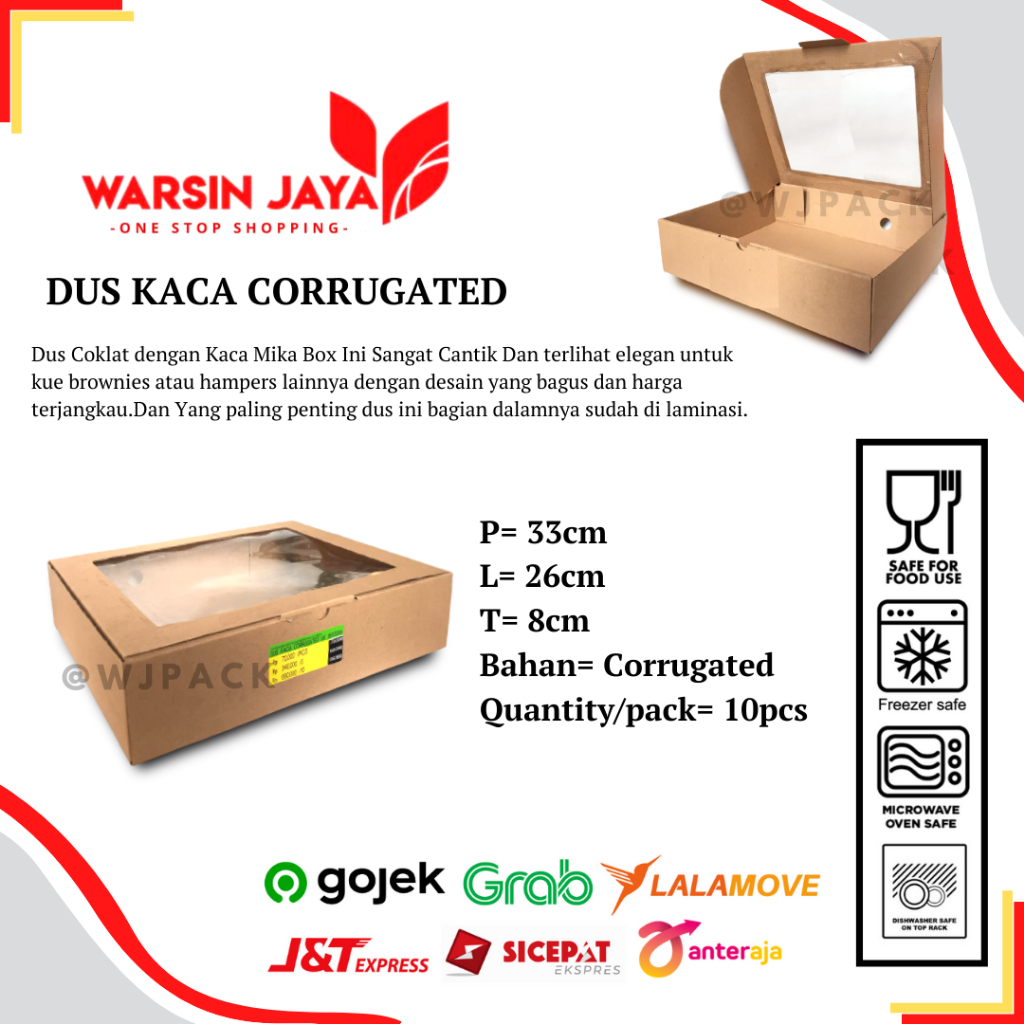 

Dus kaca corrugated ukuran 26 x 33cm - dus kaca