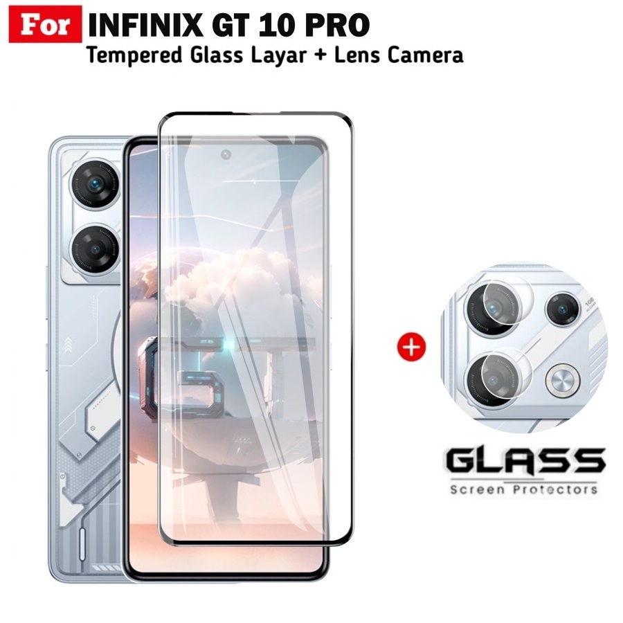 Tempered Glass Infinix GT 10 Pro Paket 2in1 Tempered Glass Layar dan Kamera