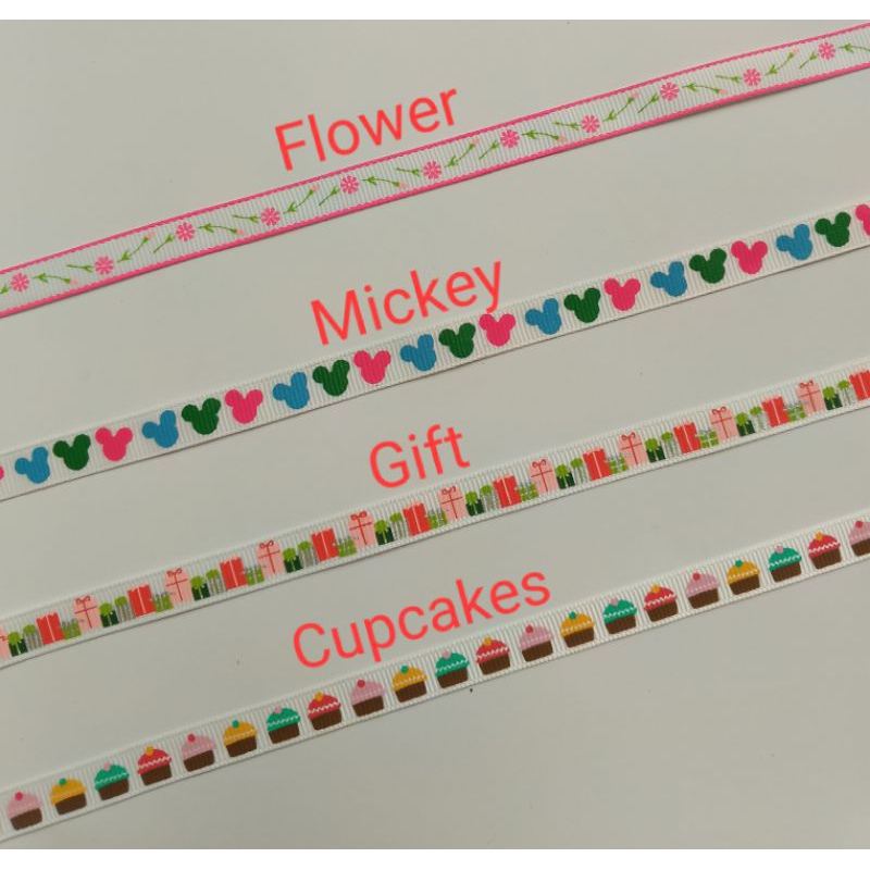 

Pita Grosgrain 3/8" Flower - Mickey - Gift - Cupcakes