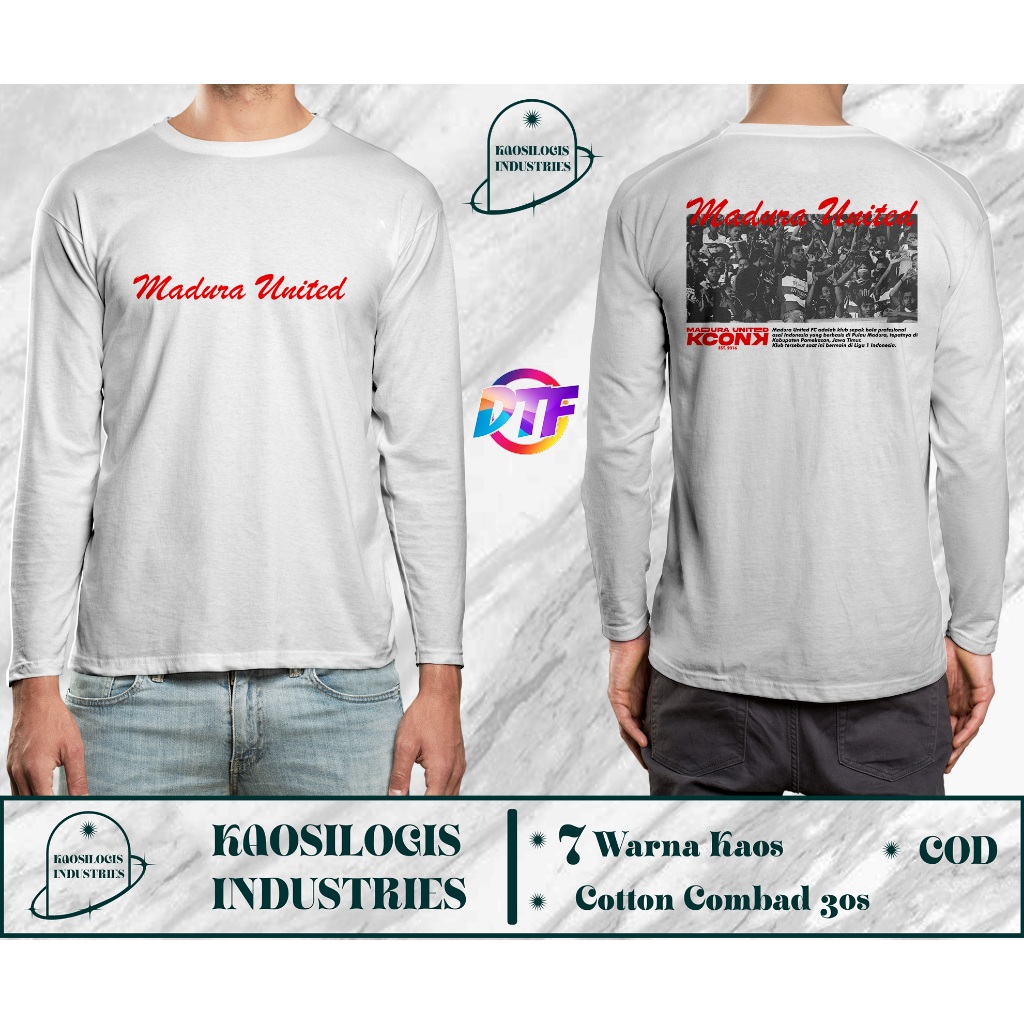Kaos Lengan Panjang Madura United Kconk Mania Suporter MU - Kaosilogis