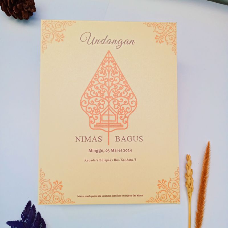 Undangan Amplop Hardcover Wayang Jawa