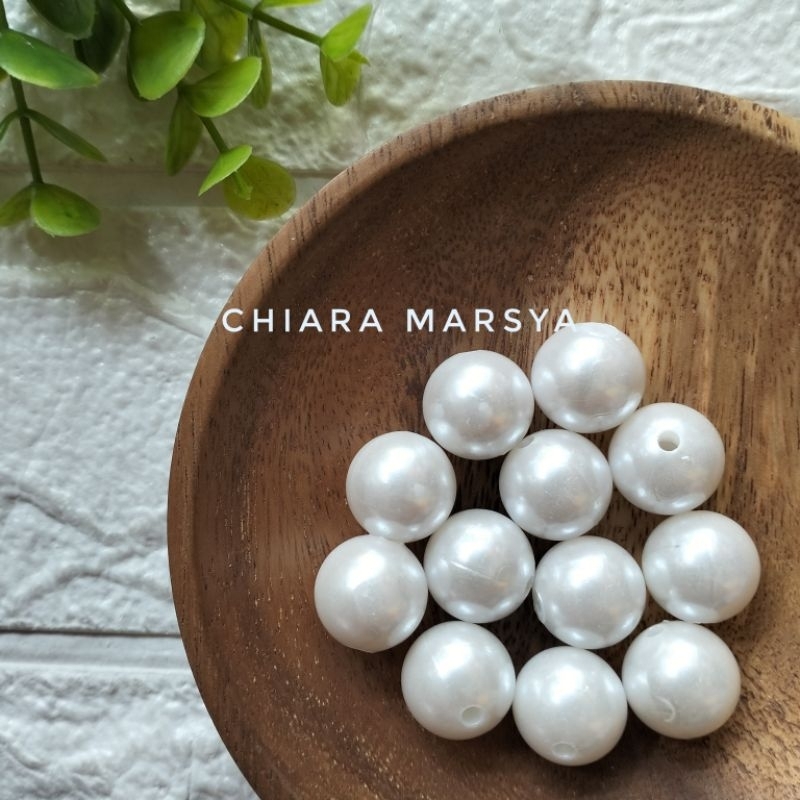 Manik Mutiara Bulat Sintetis 8mm 10mm Manik Mutiara Plastik