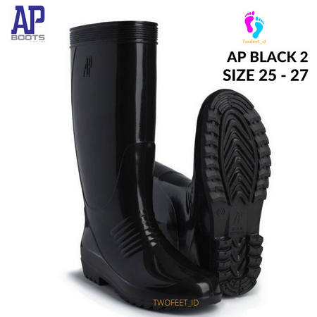SEPATU BOOTS PANJANG HITAM - AP BOOTS HITAM TINGGI - AP BLACK 2 HITAM TINGGI SEPATU BOOTS KARET
