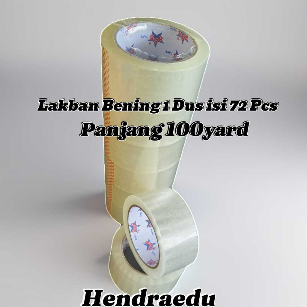 

Lakban Bening grosir 1 dus isi 72 roll 45mm x 100Yard (perdus)