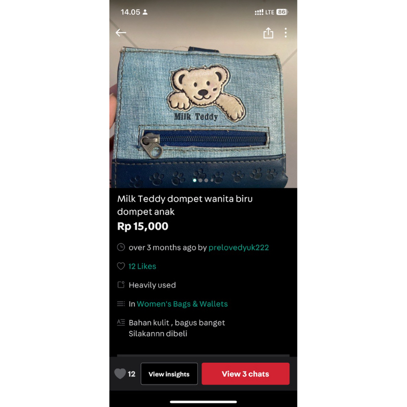 dompet milk teddy preloved