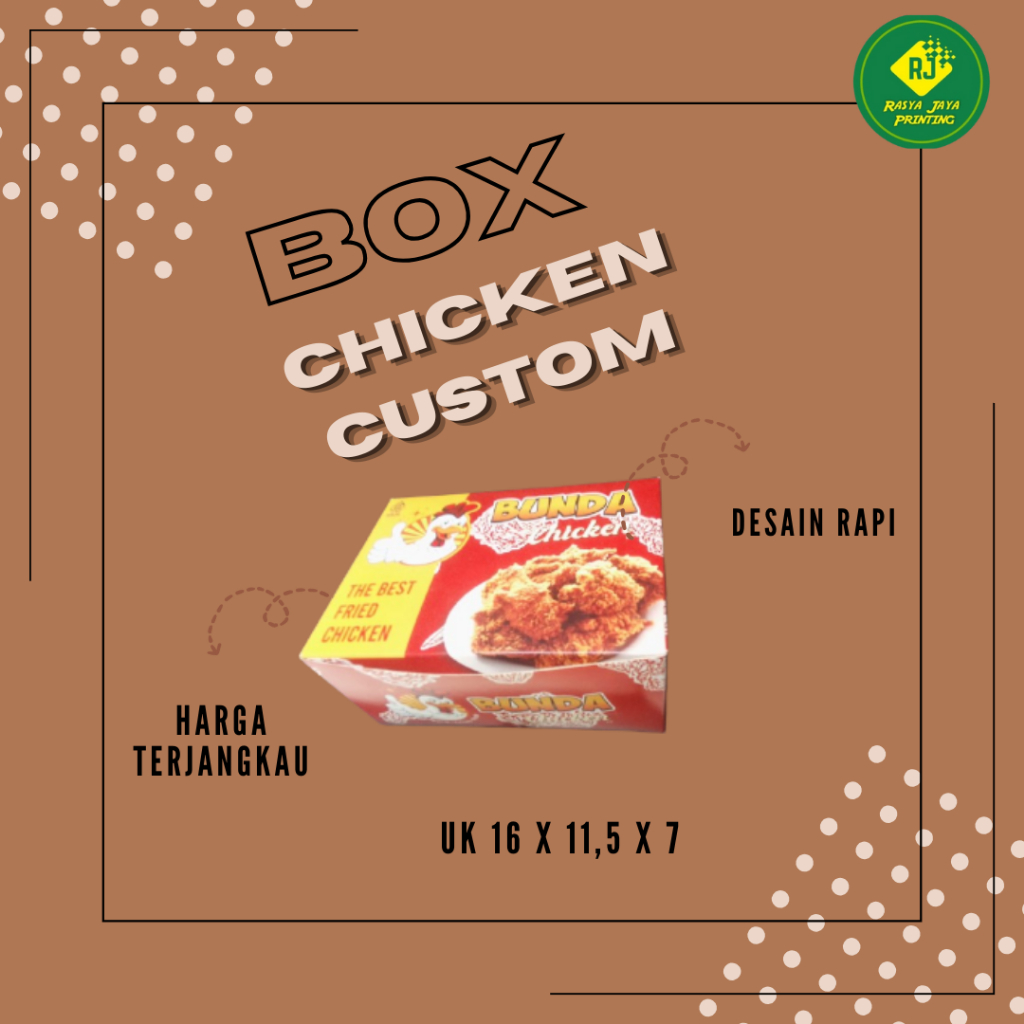 Box Chicken | Dus Ayam Custom | Kotak Makan Custom | Box Fried Chicken | Kotak Nasi Custom | Cetak L