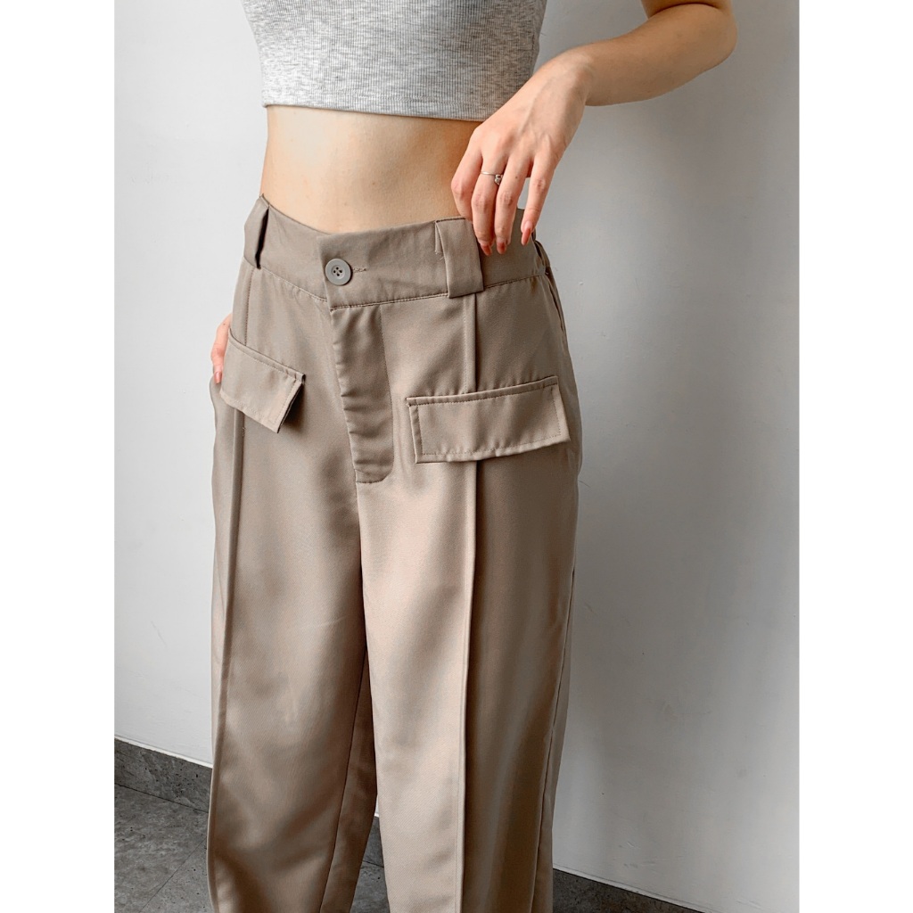 Lois Cullote | Loose Pants High Waist Trousers Wanita Celana Cutbray Wanita Flare List Pants Cullote