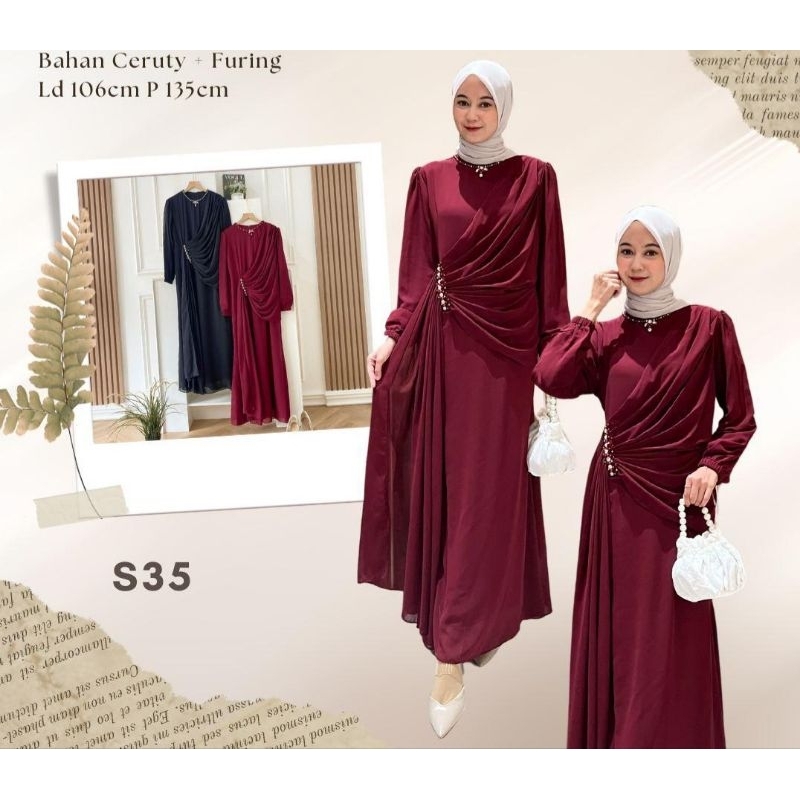 ASKA.ID - FRILA LAYER DRESS BAJU GAMIS SELENDANG PESTA SERAGAMAN