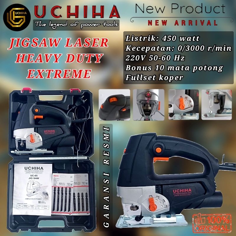 MESIN Jigsaw Gergaji Kayu Potong Triplek KAYU BESI UCHIHA 65 MM Jig Saw Blade 10pcs/set