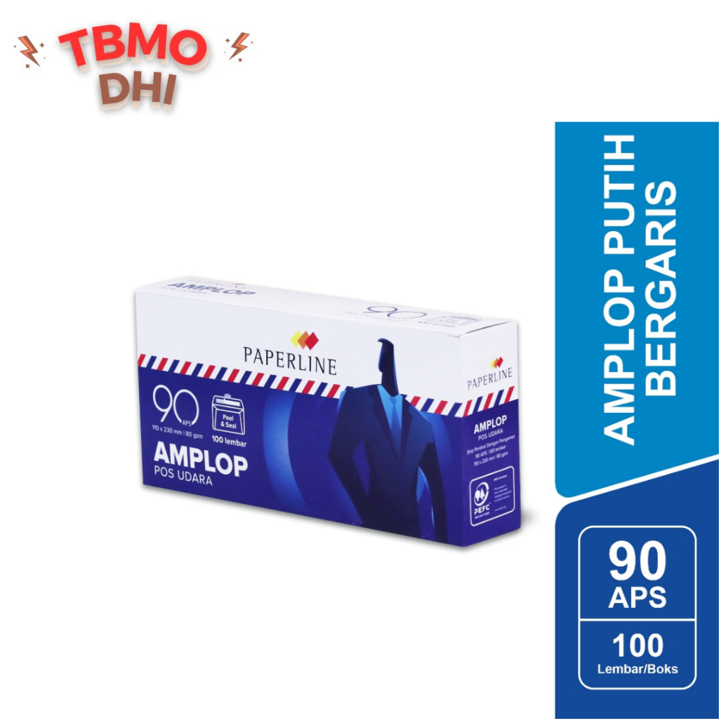 

AMPLOP PAPERLINE 90 APS / AMPLOP PUTIH 90 AIRMAIL / AMPLOP BUKLET PUTIH