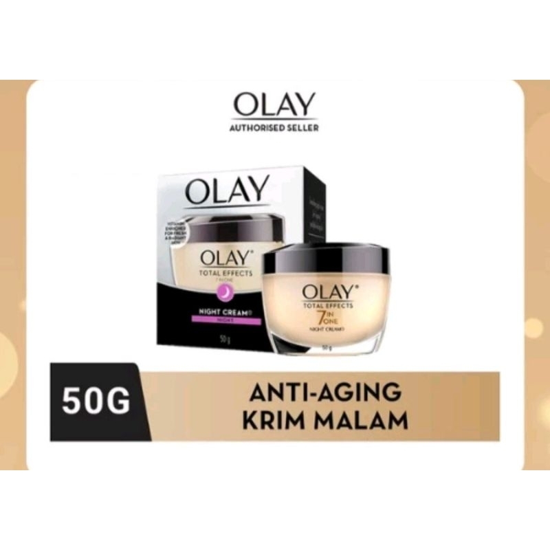 Olay Total Effects 7in1 Night Cream Pelembab Wajah Malam Olay Skincare Anti Aging 50g