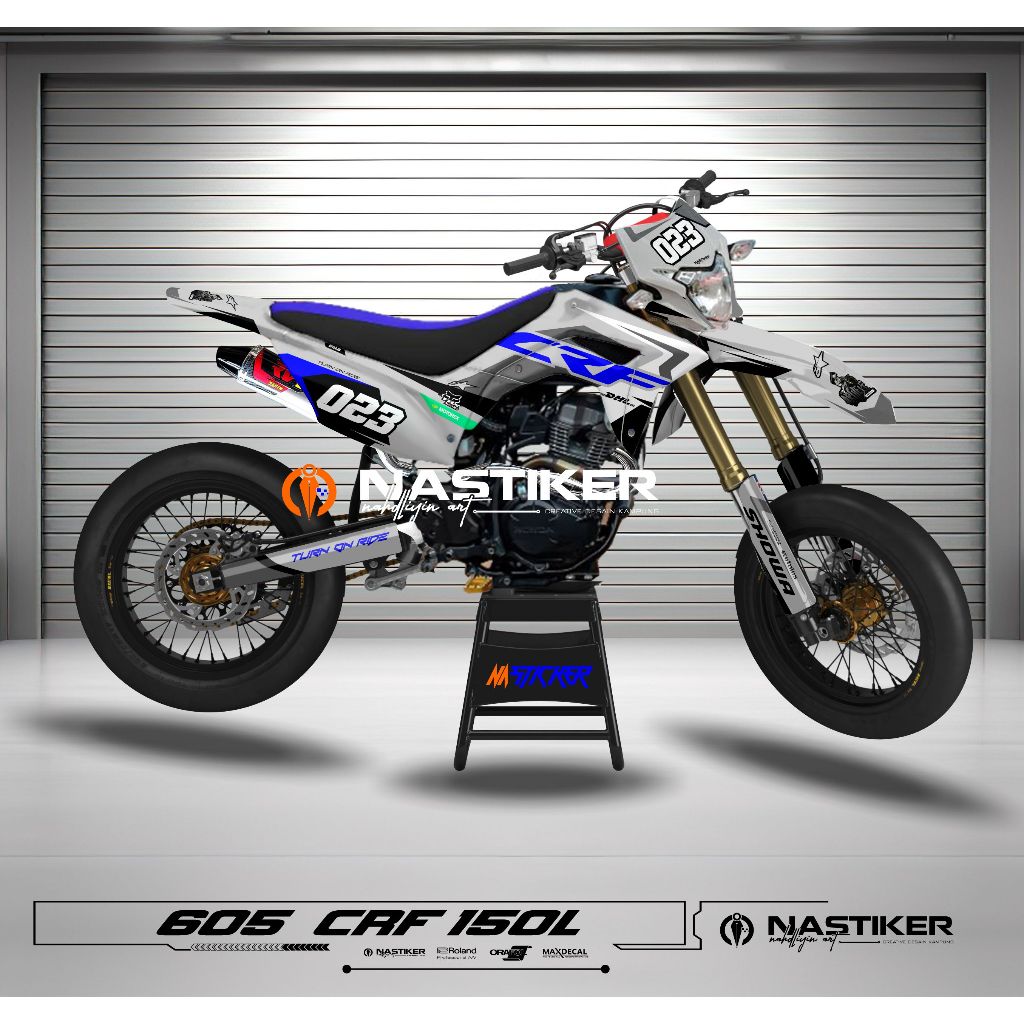 decal kit honda crf 150l fullbody abu-abu - decal crf 150 l full body abu abu super glossy