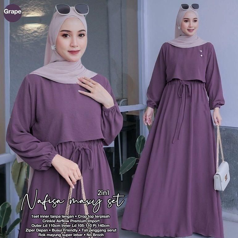 Baju Gamis. Dress Wanita. Fashion Muslim. Baju Kondangan, Nafisa maxy set