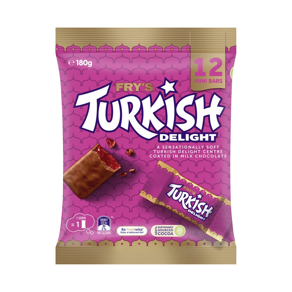 

Cadbury Fry's Turkish Delight Chocolate Sharepack 12 Pack | 180g