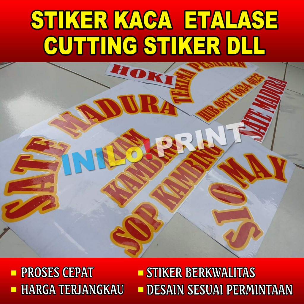 Cutting Stiker Gerobak Gorengan / Stiker Etalase / Stiker Nasi Padang Dll