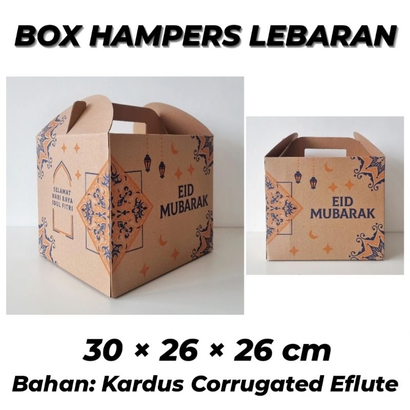 

(MIN ORDER 5 PCS) BOX HAMPERS PARCEL NATAL LEBARAN 30x26x26 / GABLE BOX / DUS HANDLE / KOTAK KADO / GIFT BOX