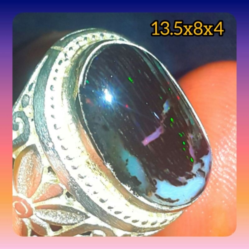 Kalimaya Black Opal Sempur Ruyung Lidi Jarong Natural Emban Alpaka Super