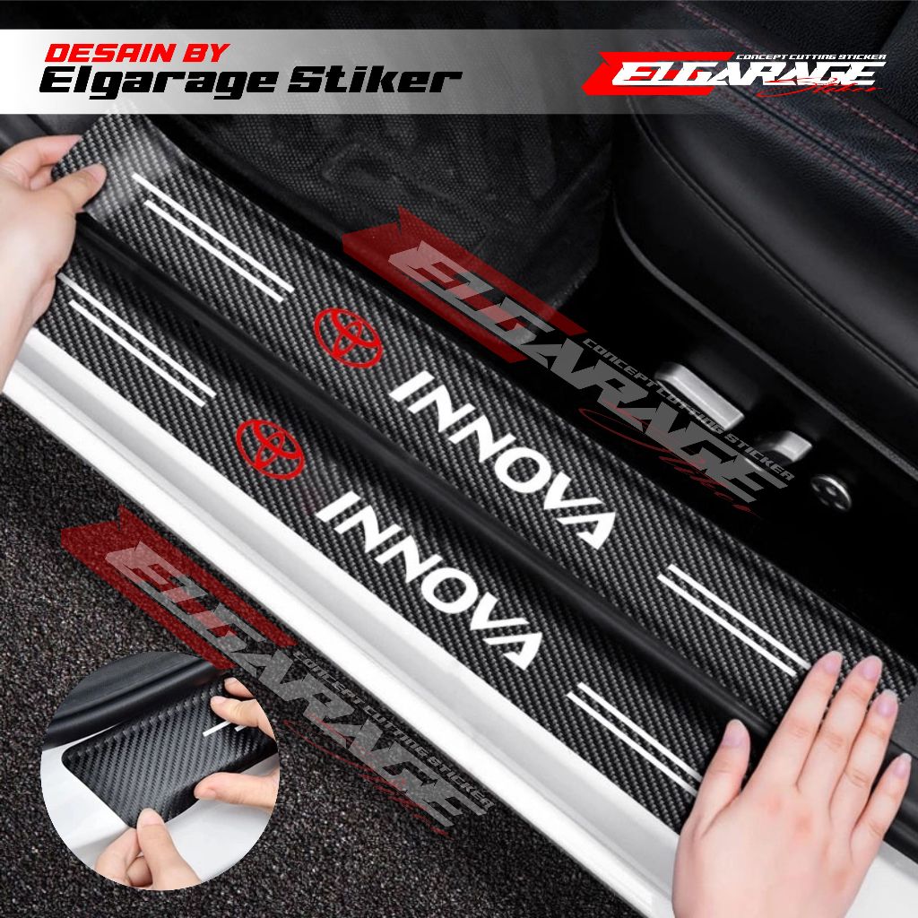 sticker carbon 3D mobil innova sticker carbon 3D pelindung pijakan kaki