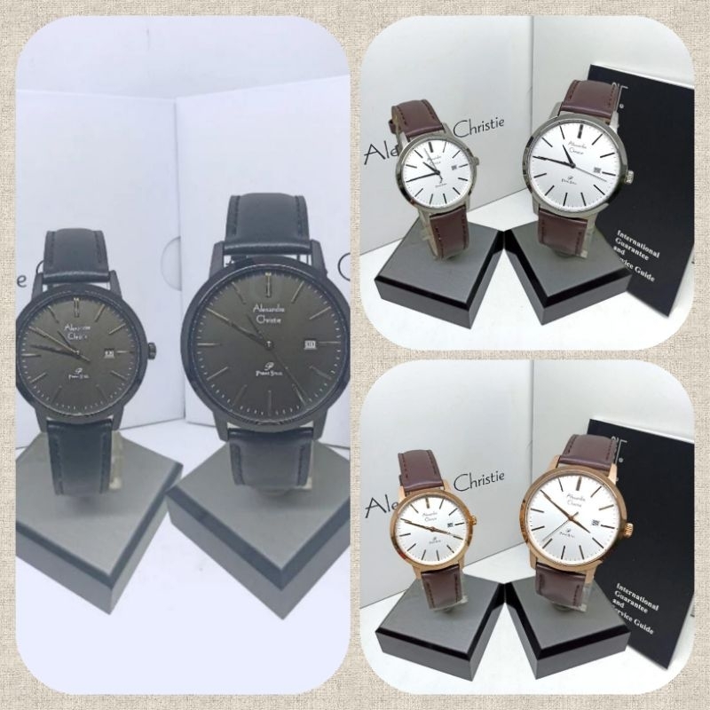 Jam Tangan Couple Alexandre Christie 1007 AC1007 AC 1007 AC PrimoSteel Tali Kulit