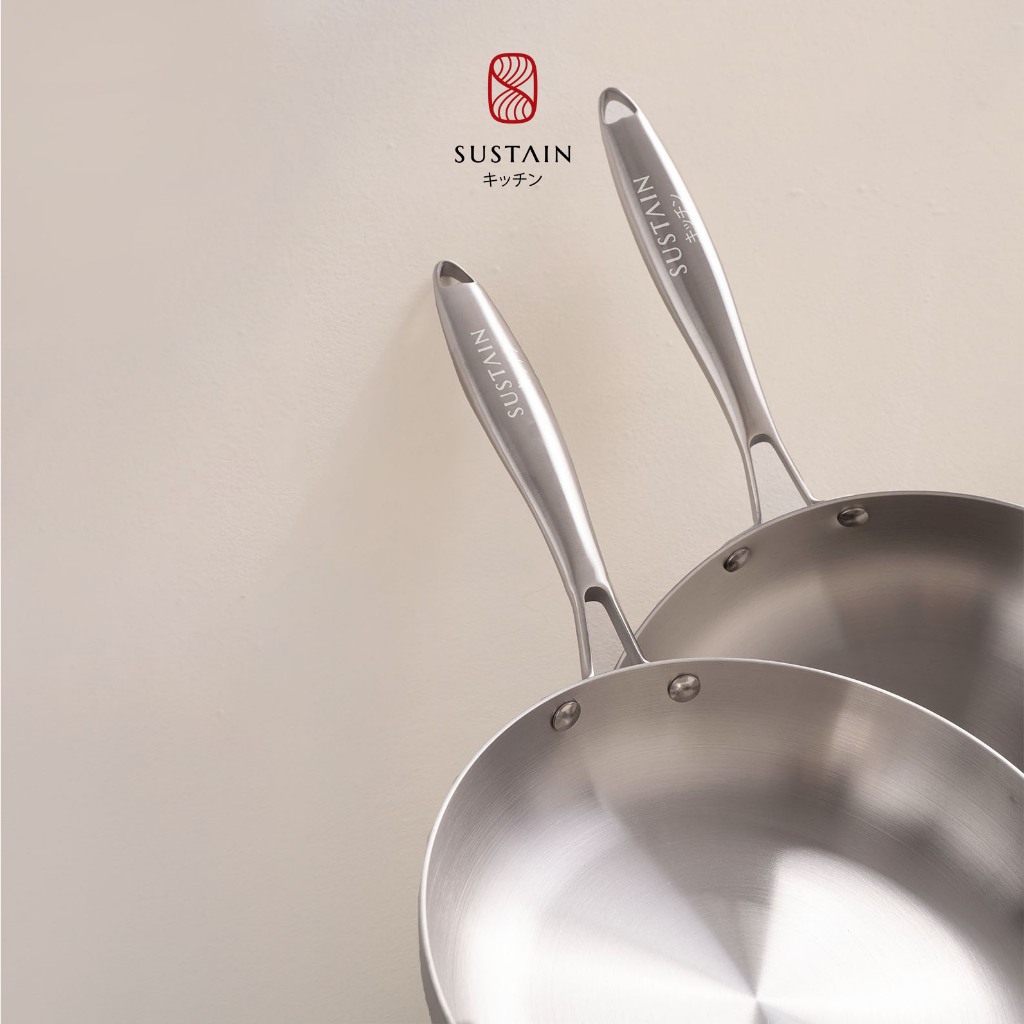 Sustain Renkon Fry Pan / Skillet Premium Stainless Steel SUS316