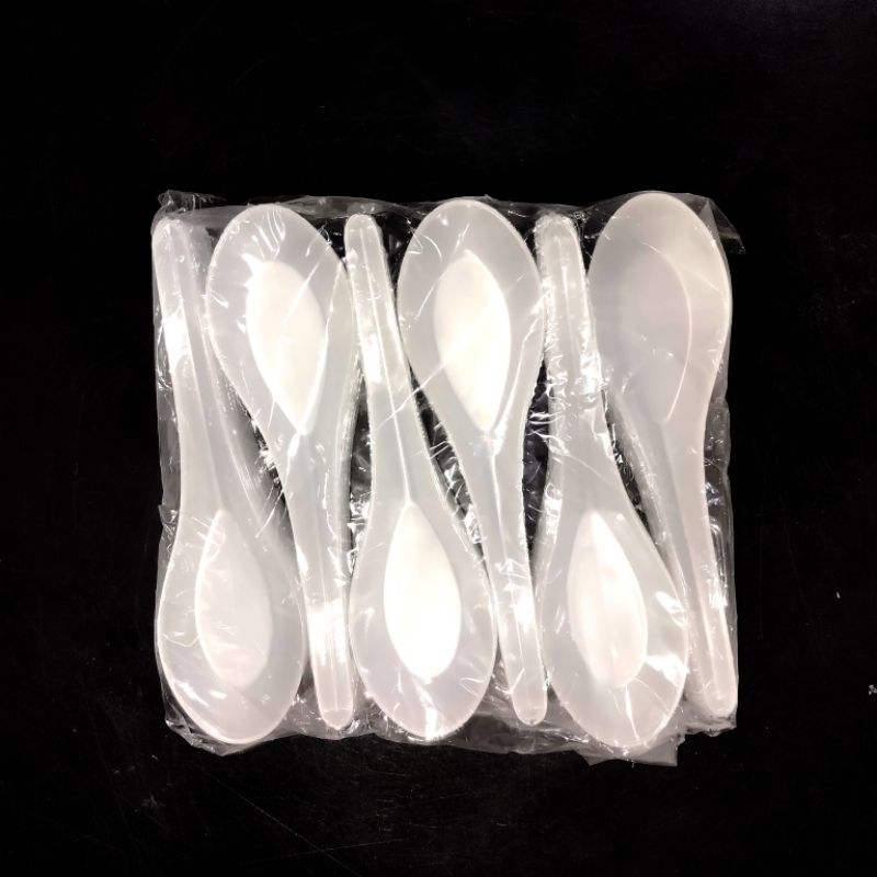 sendok bebek plastik bening/sendok plastik/sendok bubur/sendok es campur/sendok kecil