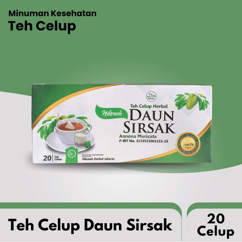 

Teh Celup Herbal DAUN SIRSAK-Celup Sirsak HIKMAH HERBAL isi 20 kantong