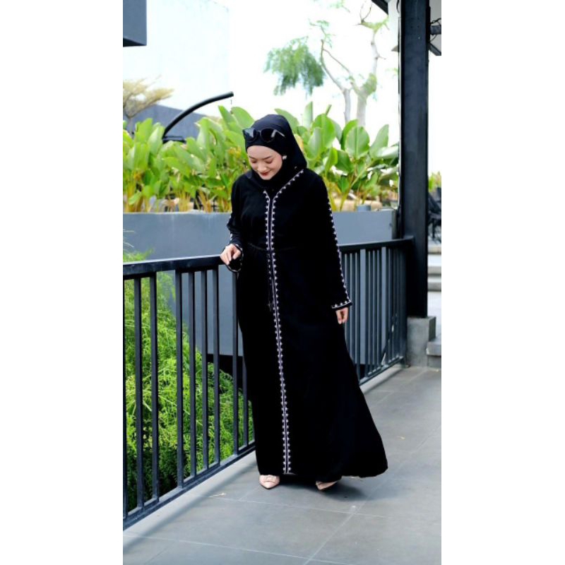 Abaya Fairis Gamis Jubah Hitam Arab Turki Turky Maroko Mesir Saudi Madinah Dubai India Murah