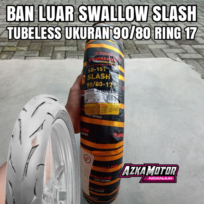 Ban luar Swallow Slash tubeless 90/80 ring 17 soft compound