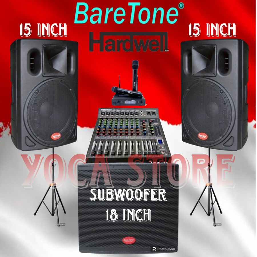 Paket Baretone 15 Inch BT-A1530PRO + Subwoofer 18 Inch Mixer 8 Channel