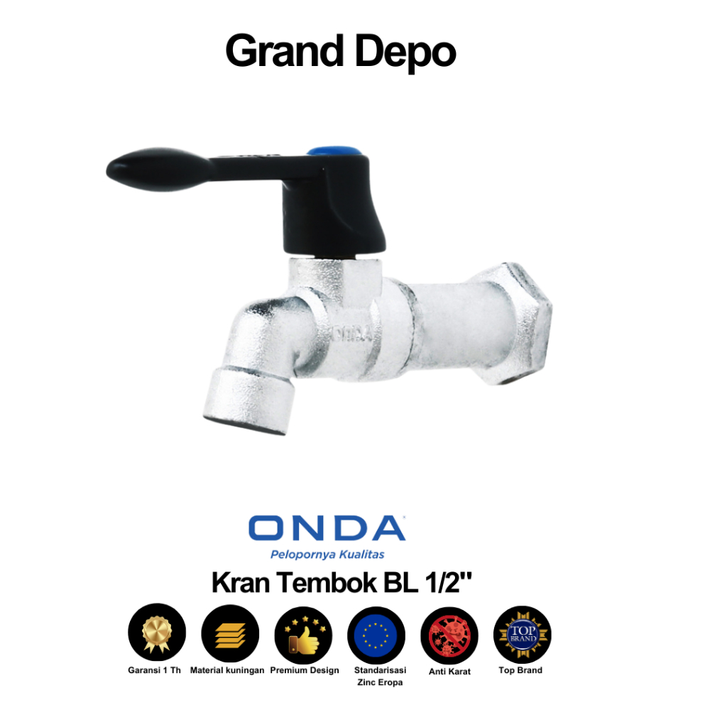 Onda Kran Tembok BL 1/2" / Kran Tembok Onda / Kran Air Onda