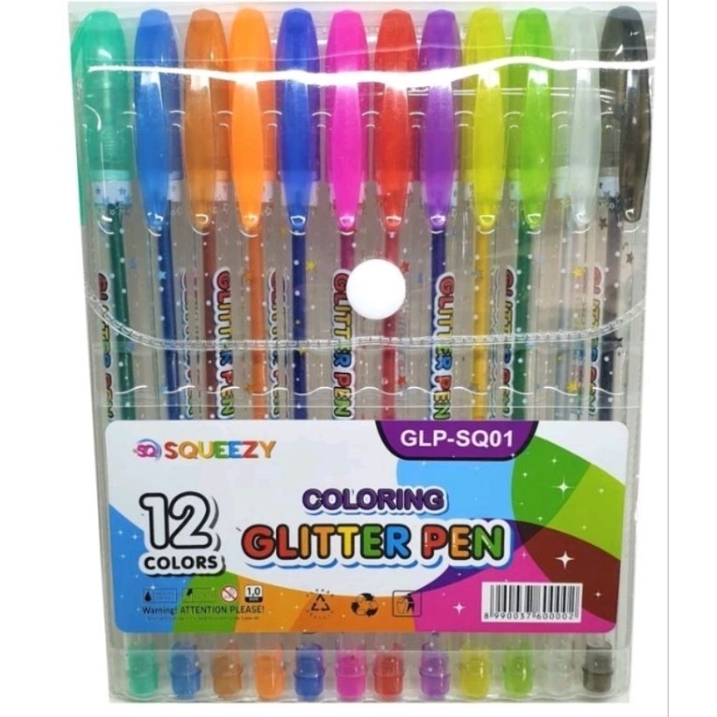 

Bolpen/Bolpoint/Ballpen/Pulpen/Pena Glitter/Gliter 12 warna 1.0 mm
