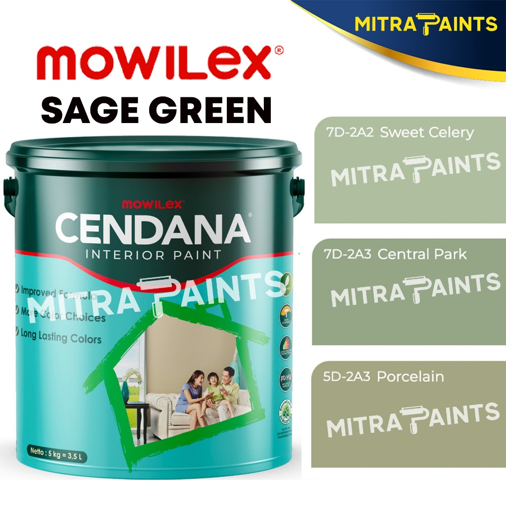 CAT TEMBOK MOWILEX CENDANA INTERIOR 5 KG / SAGE GREEN