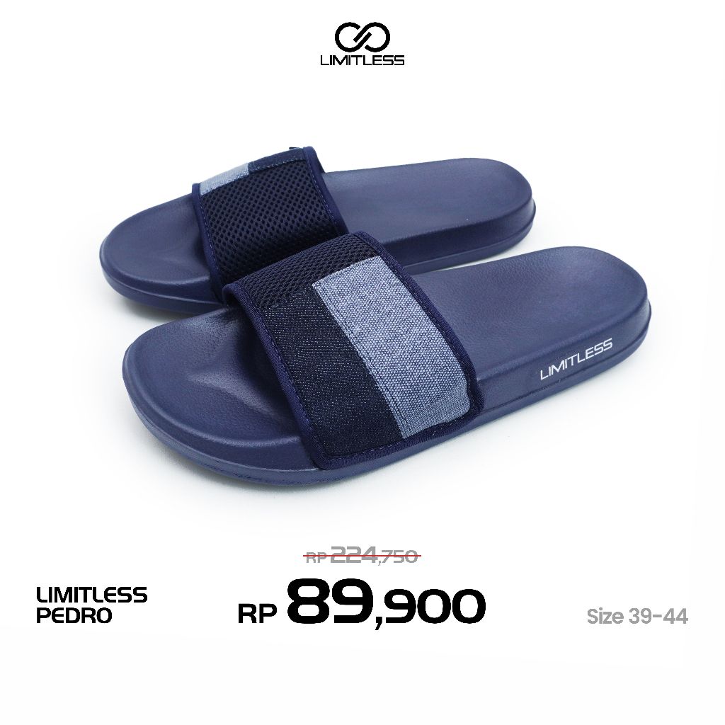 Limitless - Sandal Pria PEDRO Sendal Selop Cowok Slide Terbaru Sandal Slop Kekinian - Size 39-43