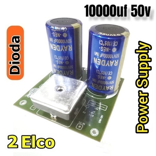 Paket 35A 2 ELCO Besar 10.000/50 + Dioda 35 Amper + PCB 10.000uF/50V 10.000/50V PSU Power Supply Sim