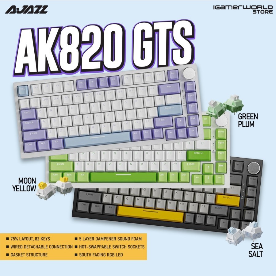 Ajazz AK820 GTS 75% Gasket Mounted Mechanical Gaming Keyboard