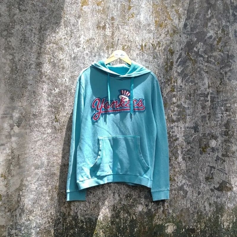 hoodie mlb yankess biru laut rare
