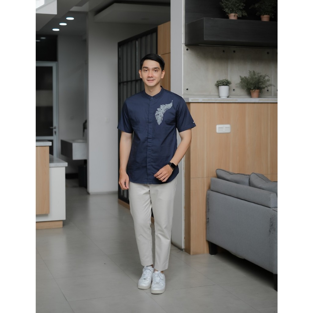 Kemeja Koko Lengan Pendek Sablon Pria - Kemeja Pria Model Terbaru