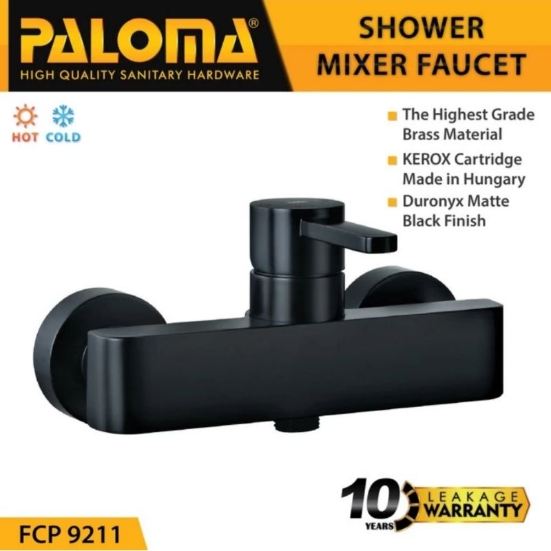 Paloma FCP 9211 Keran Mixer Shower Panas Dingin Matte Black